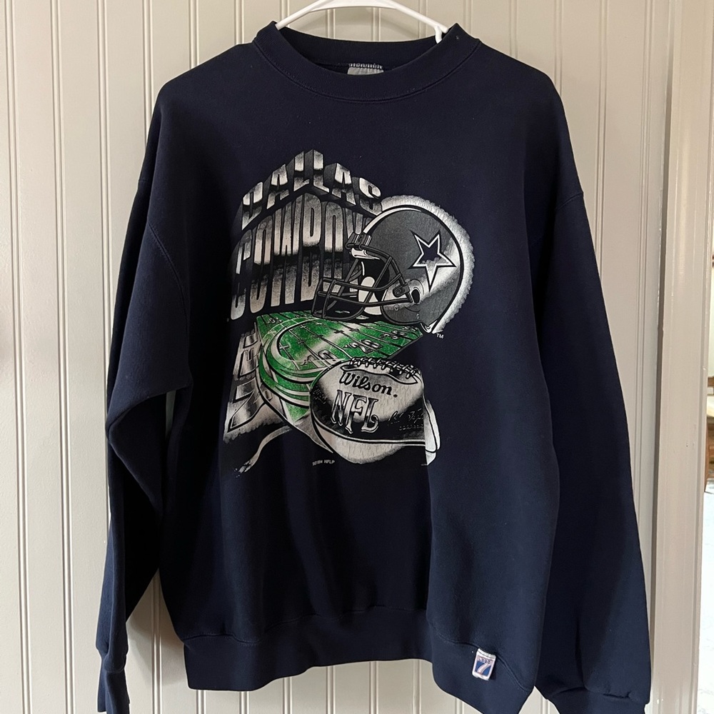 Vintage 1994 Dallas Cowboys Crewneck Sweatshirt Navy Blue, Size XL